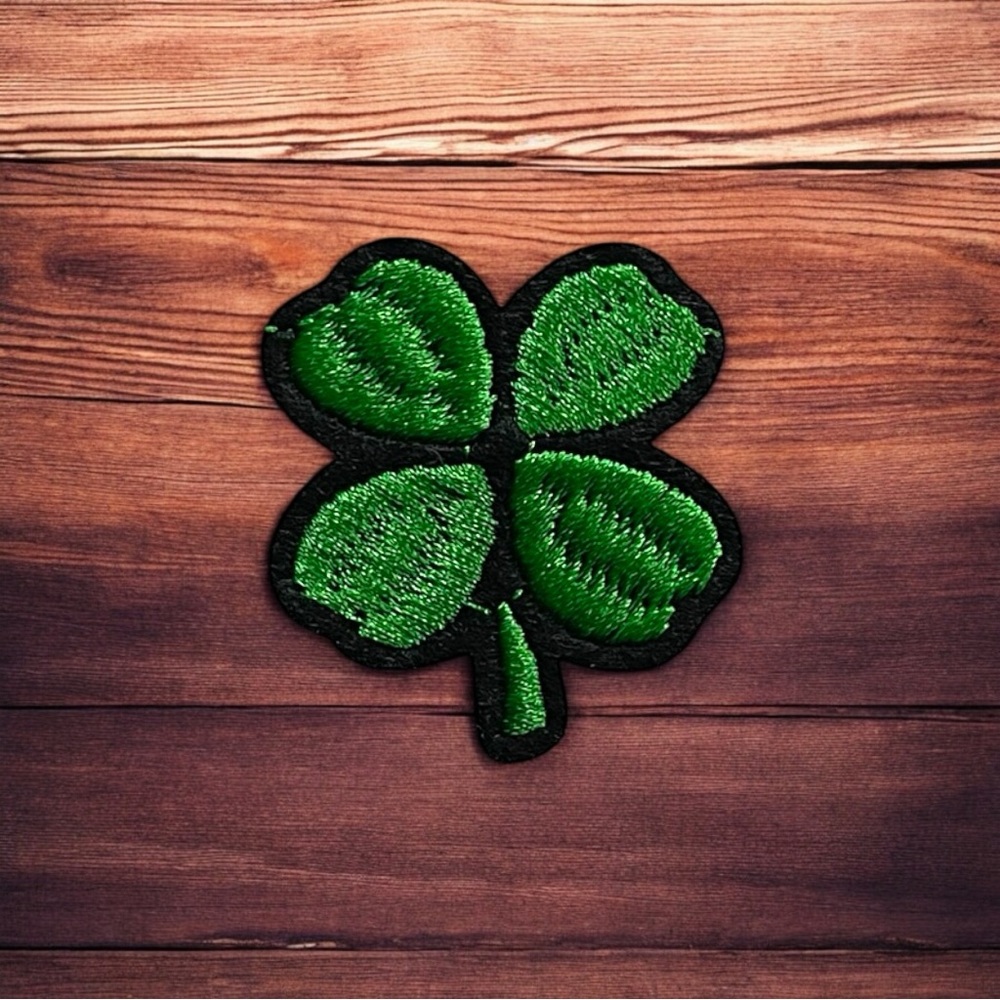 Embroidered Four-Leaf Clover Patch